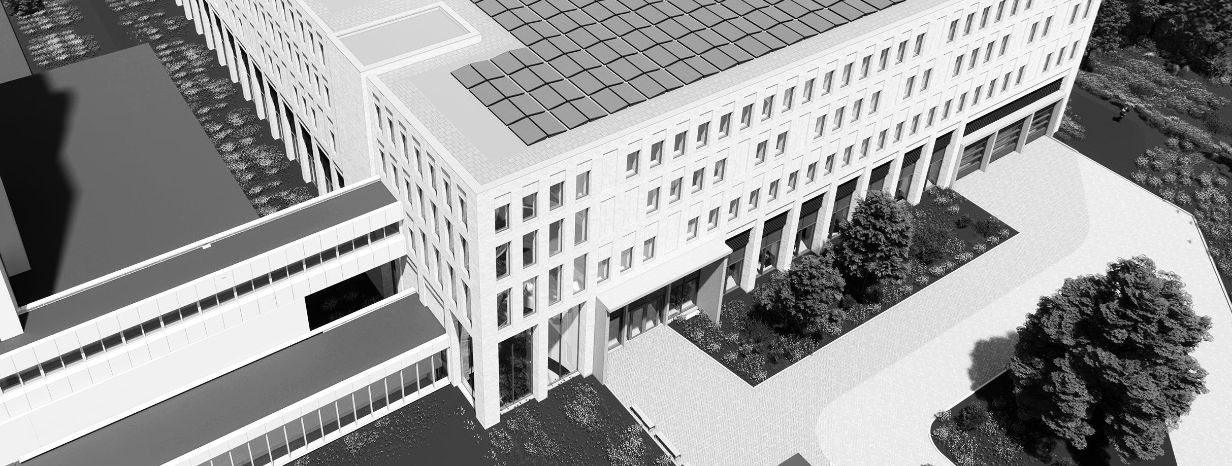 Ziekenhuis zwart-wit.