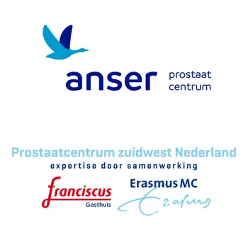 Logo's van Anser prostaatnetwerk en Prostaatcentrum Zuidwest Nederland