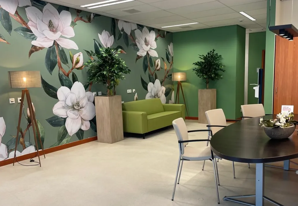 Het interieur van het Buddyhuis